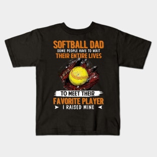 Funny softball dad for men softball dad i raised Kids T-Shirt